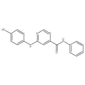 6-((4-Hydroxyphenyl)amino)-N-phenylpyrimidine-4-carboxamide结构式