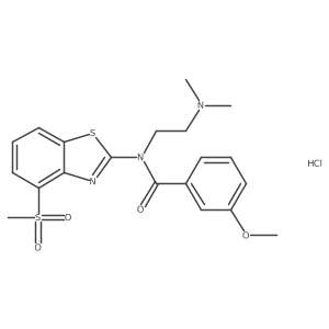 N-(2-(dimethylamino)ethyl)-3-methoxy-N-(4-(methylsulfonyl)benzo[d]thiazol-2-yl)benzamide hydrochloride结构式