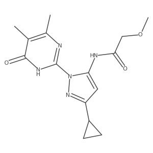 N-(3-cyclopropyl-1-(4,5-dimethyl-6-oxo-1,6-dihydropyrimidin-2-yl)-1H-pyrazol-5-yl)-2-methoxyacetamide结构式