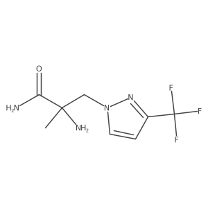2-amino-2-methyl-3-[3-(trifluoromethyl)-1H-pyrazol-1-yl]propanamide结构式