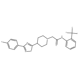 2-{4-[3-(4-fluorophenyl)-1,2,4-oxadiazol-5-yl]piperidin-1-yl}-N-[2-(trifluoromethyl)phenyl]acetamide Structure