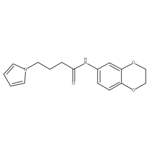 N-(2,3-dihydrobenzo[b][1,4]dioxin-6-yl)-4-(1H-pyrrol-1-yl)butanamide结构式