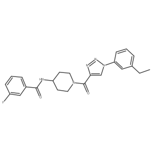 N-(1-(1-(3-ethylphenyl)-1H-1,2,3-triazole-4-carbonyl)piperidin-4-yl)-3-fluorobenzamide结构式