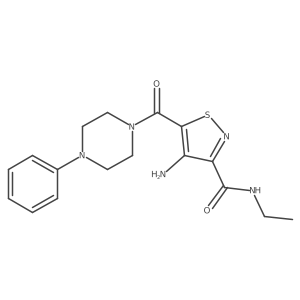4-amino-N-ethyl-5-(4-phenylpiperazine-1-carbonyl)isothiazole-3-carboxamide Structure