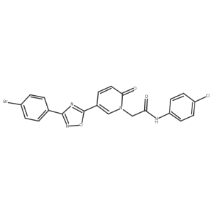 2-(5-(3-(4-bromophenyl)-1,2,4-oxadiazol-5-yl)-2-oxopyridin-1(2H)-yl)-N-(4-chlorophenyl)acetamide结构式