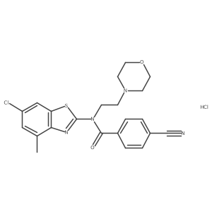 N-(6-chloro-4-methylbenzo[d]thiazol-2-yl)-4-cyano-N-(2-morpholinoethyl)benzamide hydrochloride结构式