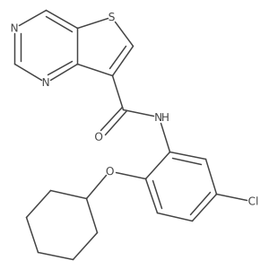 N-[5-chloro-2-(cyclohexyloxy)phenyl]thieno[3,2-d]pyrimidine-7-carboxamide结构式