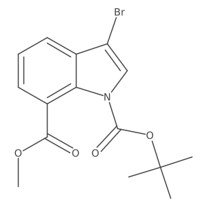 1-(Tert-butyl) 7-methyl 3-bromo-1H-indole-1,7-dicarboxylate结构式