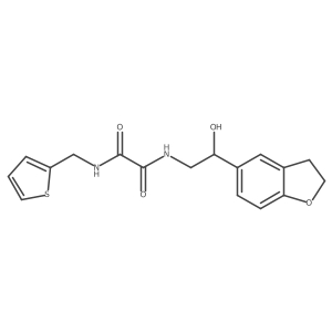 N1-(2-(2,3-dihydrobenzofuran-5-yl)-2-hydroxyethyl)-N2-(thiophen-2-ylmethyl)oxalamide结构式