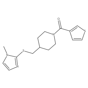(4-(((1-methyl-1H-imidazol-2-yl)thio)methyl)piperidin-1-yl)(thiophen-3-yl)methanone Structure