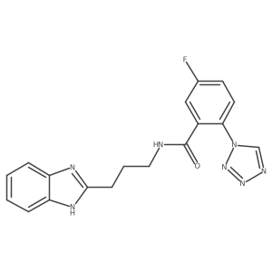 N-[3-(1H-benzimidazol-2-yl)propyl]-5-fluoro-2-(1H-tetrazol-1-yl)benzamide结构式
