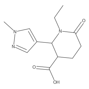 1-ethyl-2-(1-methyl-1H-pyrazol-4-yl)-6-oxopiperidine-3-carboxylic acid Structure