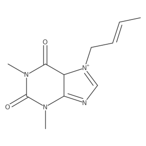 7-[(E)-but-2-enyl]-1,3-dimethyl-5H-purin-7-ium-2,6-dione结构式