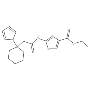 ethyl 2-({[1-(1H-pyrrol-1-yl)cyclohexyl]acetyl}amino)-1,3-thiazole-4-carboxylate结构式