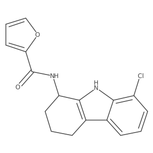 N-(8-chloro-2,3,4,9-tetrahydro-1H-carbazol-1-yl)furan-2-carboxamide结构式
