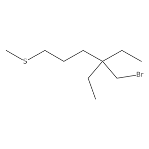 4-(Bromomethyl)-4-ethyl-1-(methylsulfanyl)hexane Structure
