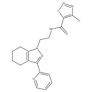 4-methyl-N-(2-(3-(pyridin-2-yl)-4,5,6,7-tetrahydro-1H-indazol-1-yl)ethyl)-1,2,3-thiadiazole-5-carboxamide结构式