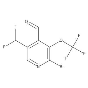 2-Bromo-5-(difluoromethyl)-3-(trifluoromethoxy)isonicotinaldehyde Structure