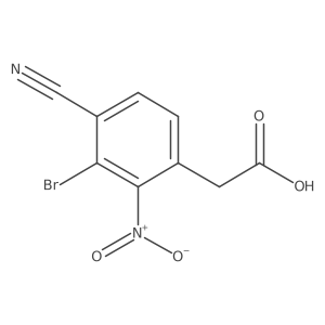 3-Bromo-4-cyano-2-nitrophenylacetic acid Structure
