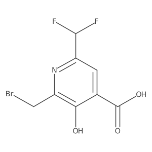 2-(Bromomethyl)-6-(difluoromethyl)-3-hydroxypyridine-4-carboxylic acid结构式