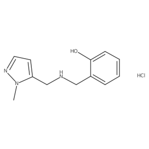 2-[[(2-Methylpyrazol-3-yl)methylamino]methyl]phenol;hydrochloride Structure