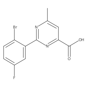 2-(2-Bromo-5-fluorophenyl)-6-methylpyrimidine-4-carboxylic acid结构式