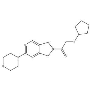 2-(cyclopentylthio)-1-(2-morpholino-5H-pyrrolo[3,4-d]pyrimidin-6(7H)-yl)ethanone结构式