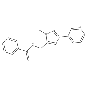 N-((1-methyl-3-(pyridin-3-yl)-1H-pyrazol-5-yl)methyl)benzamide结构式