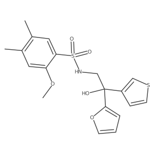 N-(2-(furan-2-yl)-2-hydroxy-2-(thiophen-3-yl)ethyl)-2-methoxy-4,5-dimethylbenzenesulfonamide Structure