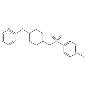 4-fluoro-N-((1r,4r)-4-(pyrimidin-2-yloxy)cyclohexyl)benzenesulfonamide结构式