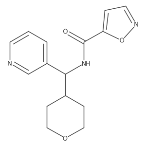 N-(pyridin-3-yl(tetrahydro-2H-pyran-4-yl)methyl)isoxazole-5-carboxamide Structure