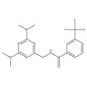 N-((4,6-bis(dimethylamino)-1,3,5-triazin-2-yl)methyl)-3-(trifluoromethyl)benzamide结构式