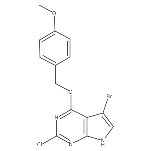 5-bromo-2-chloro-4-[(4-methoxyphenyl)methoxy]-7H-pyrrolo[2,3-d]pyrimidine结构式