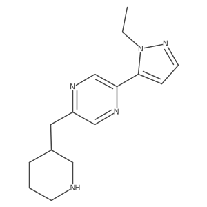 2-(1-Ethyl-1H-pyrazol-5-yl)-5-(piperidin-3-ylmethyl)pyrazine Structure