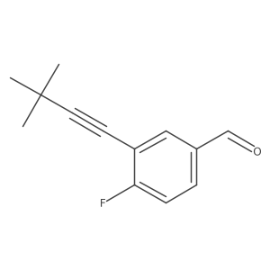 3-(3,3-Dimethylbut-1-yn-1-yl)-4-fluorobenzaldehyde Structure