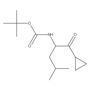 tert-butyl N-[(2S)-1-cyclopropyl-4-methyl-1-oxopentan-2-yl]carbamate Structure