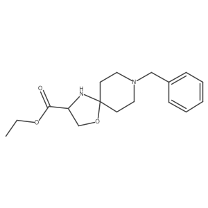 Ethyl 8-benzyl-1-oxa-4,8-diazaspiro[4.5]decane-3-carboxylate结构式