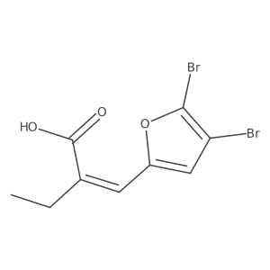 (2E)-2-[(4,5-dibromofuran-2-yl)methylidene]butanoic acid结构式