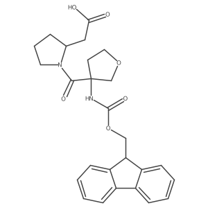 2-[(2S)-1-[3-({[(9H-fluoren-9-yl)methoxy]carbonyl}amino)oxolane-3-carbonyl]pyrrolidin-2-yl]acetic acid结构式