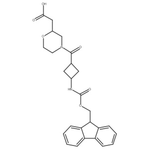 2-{4-[3-({[(9H-fluoren-9-yl)methoxy]carbonyl}amino)cyclobutanecarbonyl]morpholin-2-yl}acetic acid结构式