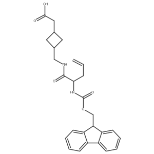 2-(3-{[2-({[(9H-fluoren-9-yl)methoxy]carbonyl}amino)pent-4-enamido]methyl}cyclobutyl)acetic acid结构式