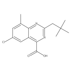 6-Chloro-2-(2,2-dimethylpropyl)-8-methylquinazoline-4-carboxylic acid Structure