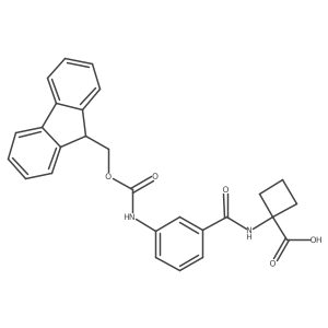 1-[3-({[(9H-fluoren-9-yl)methoxy]carbonyl}amino)benzamido]cyclobutane-1-carboxylic acid结构式