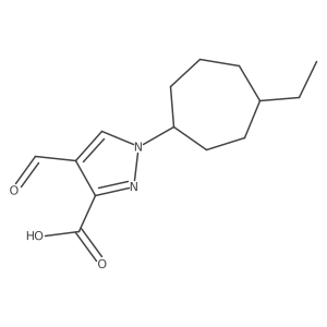 1-(4-ethylcycloheptyl)-4-formyl-1H-pyrazole-3-carboxylic acid Structure