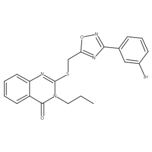 2-({[3-(3-Bromophenyl)-1,2,4-oxadiazol-5-yl]methyl}sulfanyl)-3-propyl-3,4-dihydroquinazolin-4-one Structure