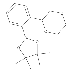 2-(2-(1,4-Dioxan-2-yl)phenyl)-4,4,5,5-tetramethyl-1,3,2-dioxaborolane结构式