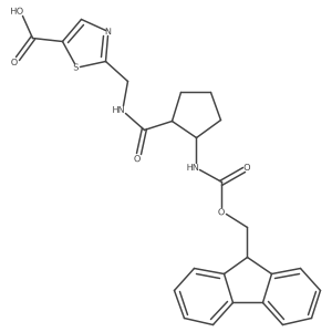rac-2-({[(1R,2S)-2-({[(9H-fluoren-9-yl)methoxy]carbonyl}amino)cyclopentyl]formamido}methyl)-1,3-thiazole-5-carboxylic acid Structure