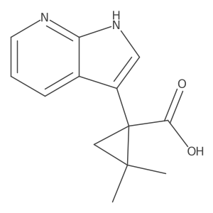 2,2-dimethyl-1-{1H-pyrrolo[2,3-b]pyridin-3-yl}cyclopropane-1-carboxylic acid Structure