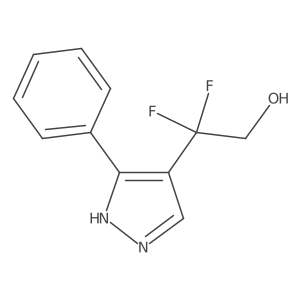 2,2-difluoro-2-(3-phenyl-1H-pyrazol-4-yl)ethan-1-ol结构式