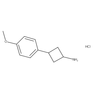 3-(4-Methoxyphenyl)cyclobutan-1-amine;hydrochloride结构式